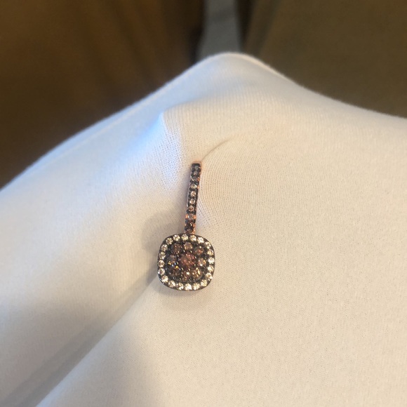 New Nordstrom Rose Gold Tone CZ Cubic Zirconia Pierced Square Dangle Earrings - Picture 5 of 10